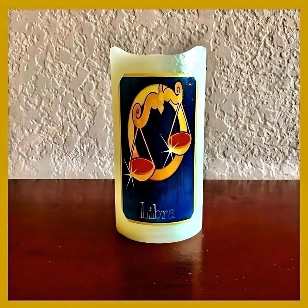 NWT. Libra ♎️ Zodiac Flameless Battery Operated Candle with Timer - Picture 2 of 6